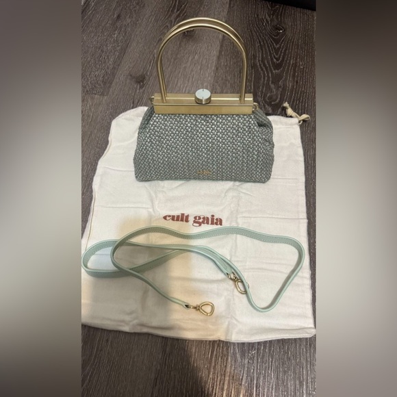 cult gaia Bags New Cult Gaia Estelle Mini Crossbody Bag Green Tweed